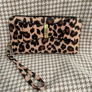 Betsey Johnson Leopard Bow Wristlet